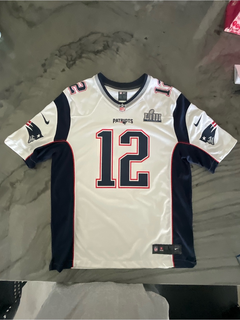 NFL New England Patriots Brady #12 Jersey -  White Navy Red